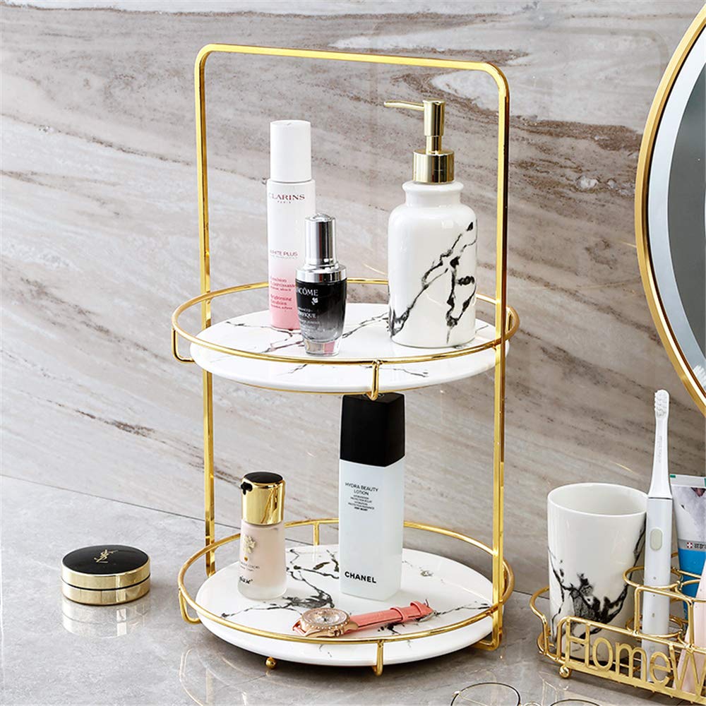 2 Layers Cosmetic Counter-top Storage Basket Organizer