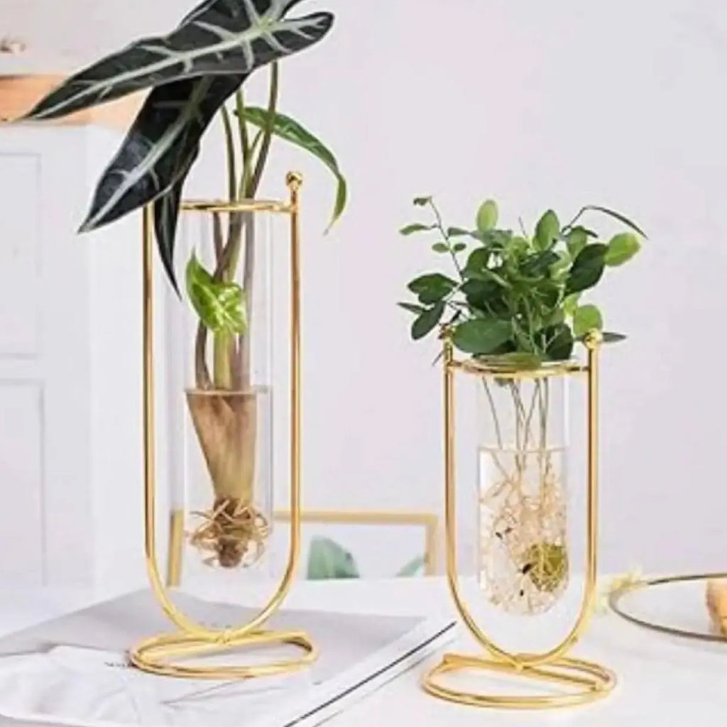 2 Pieces Metal Crystal Flower Table Set