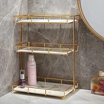 3 Layers Luxury Design Free Standing Shelf Makeup Organizer.