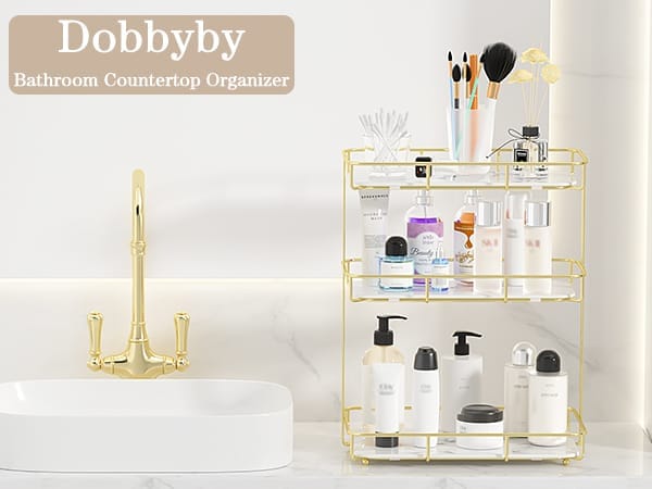 3 Layers Luxury Design Free Standing Shelf Makeup Organizer.