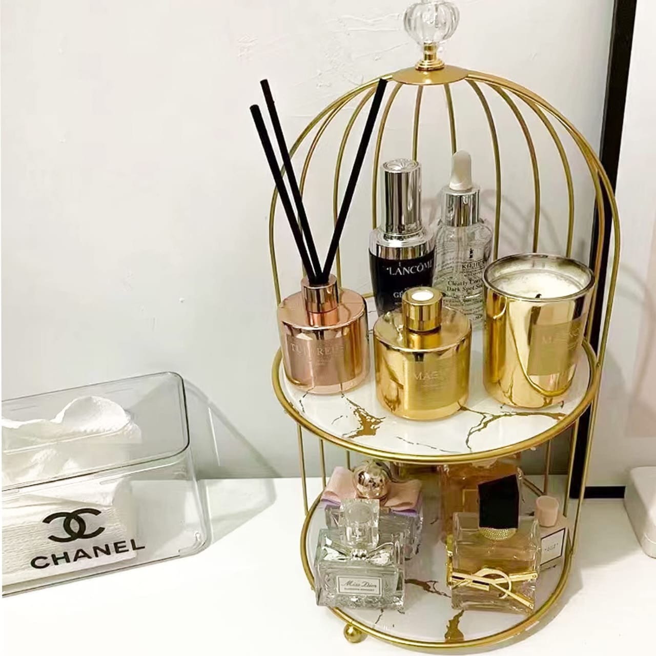 2 Layers Cosmetics Cage Organizer.
