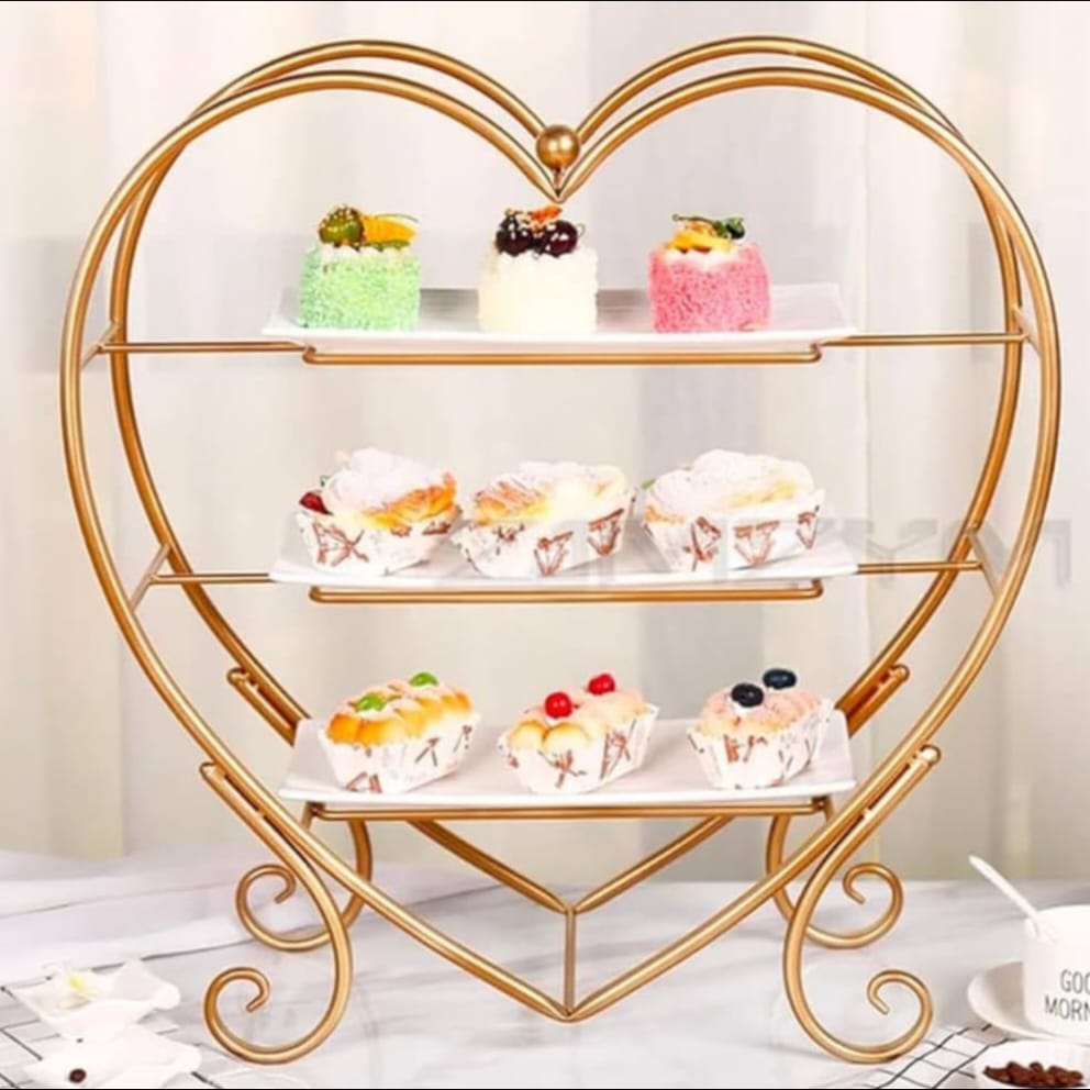 Heart Shape 3 Layers Cosmetics & Food Organizer