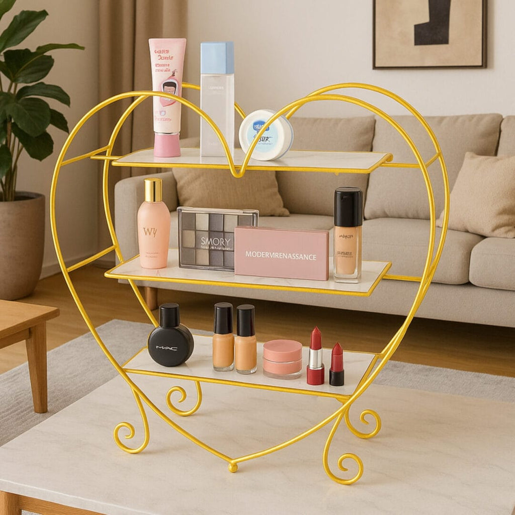 Heart Shape 3 Layers Cosmetics & Food Organizer