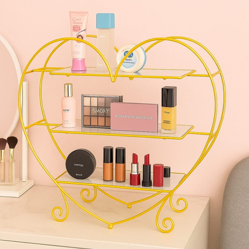 Heart Shape 3 Layers Cosmetics & Food Organizer