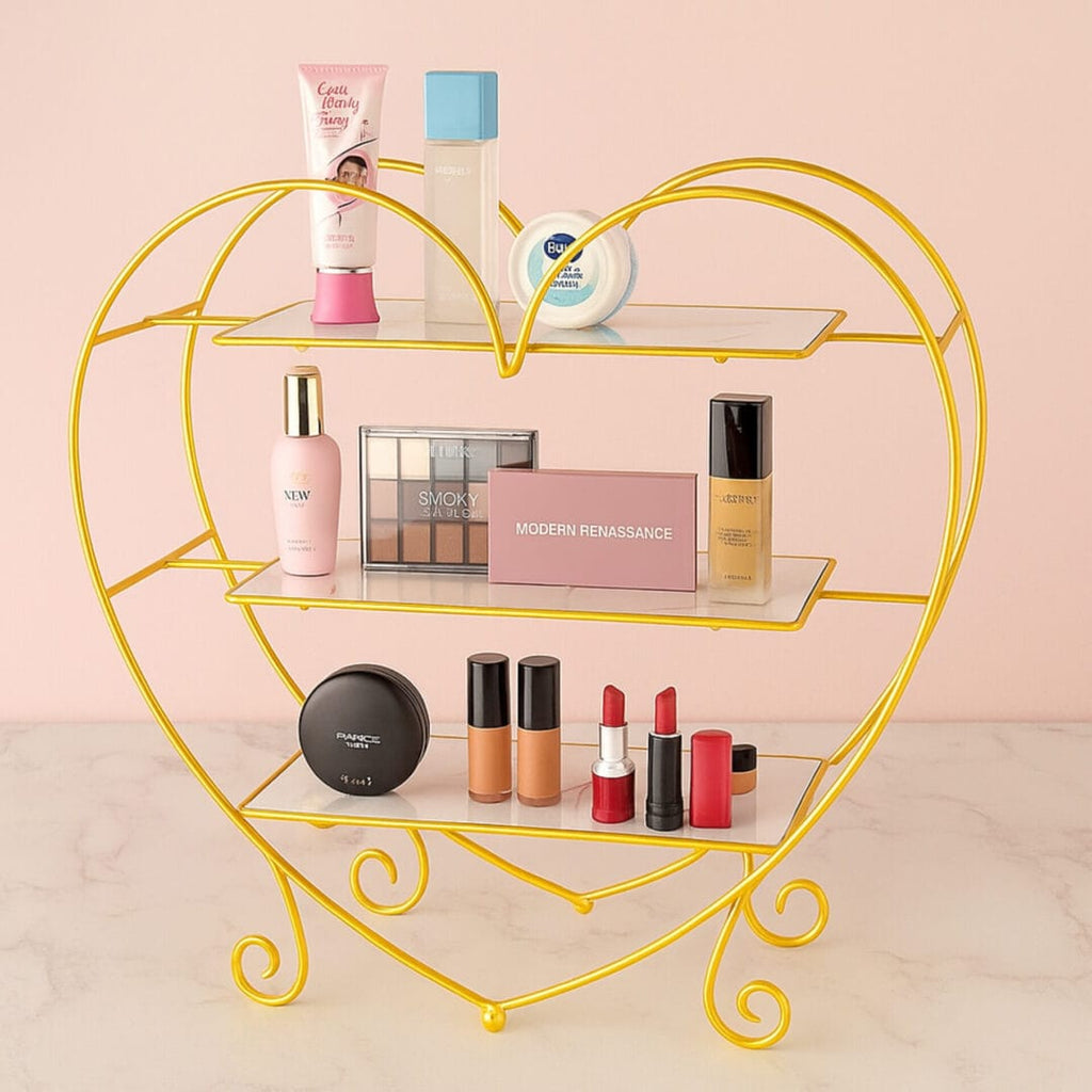 Heart Shape 3 Layers Cosmetics & Food Organizer