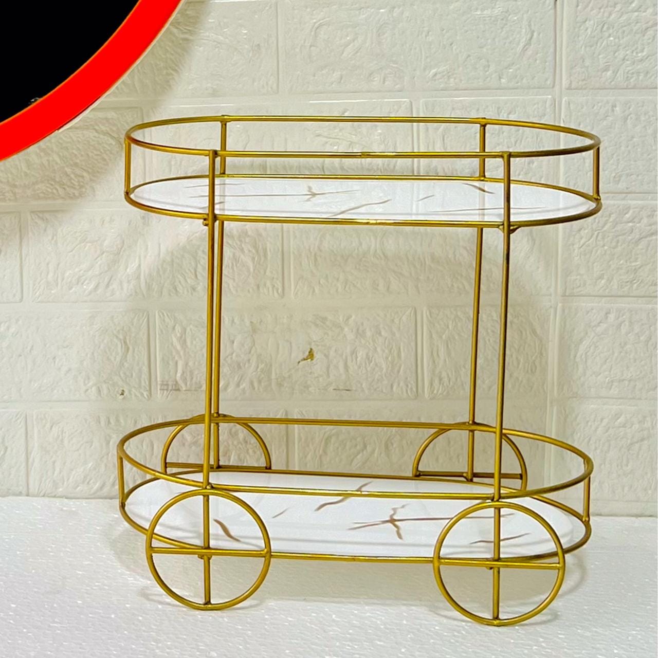 2 Tiers Trolley Shape Cosmetics & Food Stand