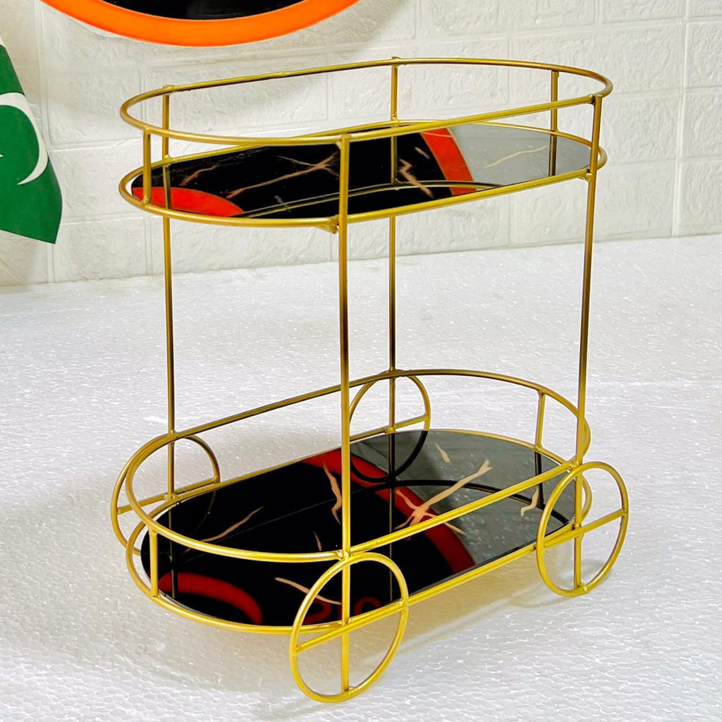 2 Tiers Trolley Shape Cosmetics & Food Stand